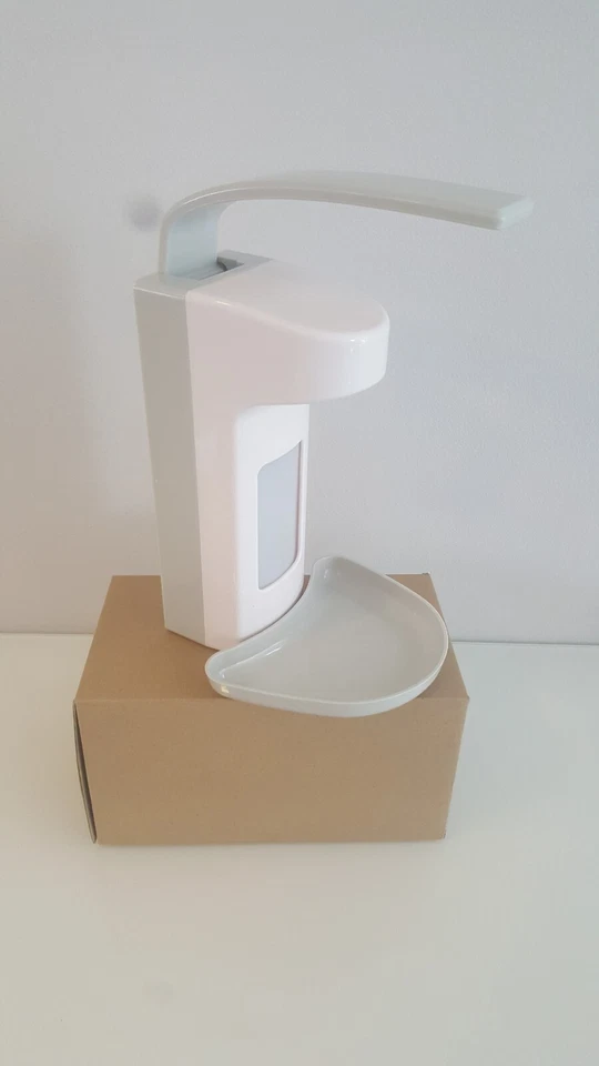 MARKENLOS Desinfektionsmittel und Seifen Spender Kunststoff inkl. Auffangschale 500 ml Neu