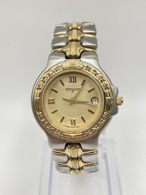 Vintage Wittnauer HT8066-9565 Ladies 14K Gold Diamond Bezel Date