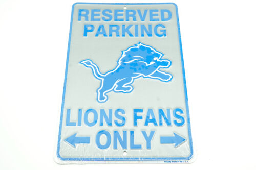 Detroit Lions Fans Only Reserved Parking Sign NFL Metal Man Cave Garage - Picture 1 of 1