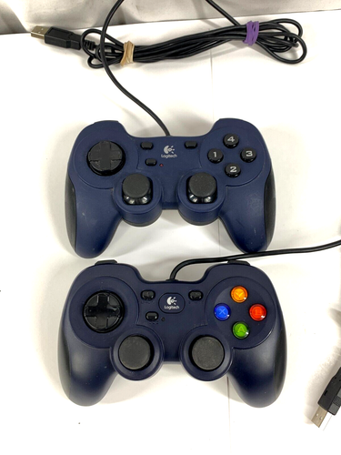 Set of (2) Logitech Dual Action Controllers for PC Wired USB G-UF13A G ...