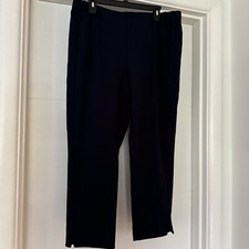 NWT 89 J. Jill Wearever Pants Navy Blue Cropped Ankle Vents Pockets-L