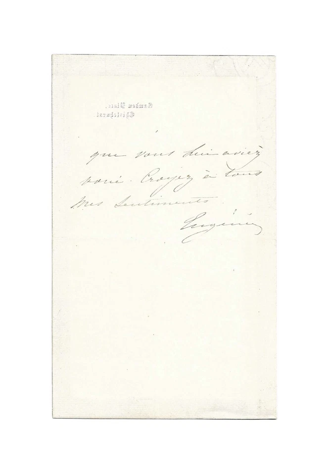 Impératrice EUGÉNIE / Lettre autographe signée / Mort de Napoléon III / Chagrin - Photo 2/2