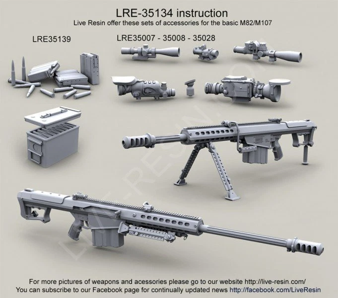 Live Resin 35134 1/35 Barrett M107A1 Cal.50 LRSR and M107A1 CQB | eBay 