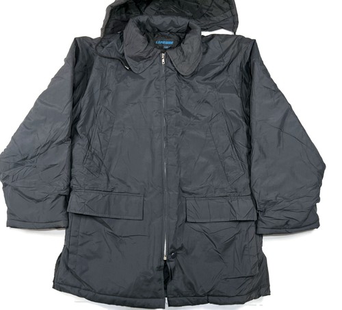 Spiewak, I Spiewak Mens Vintage Black Nylon Quilted Hooded Parka Field Jacket Small