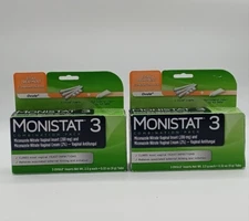 2 Pack Monistat 3 Combination Pack Applicators & Cream Exp 04/2027