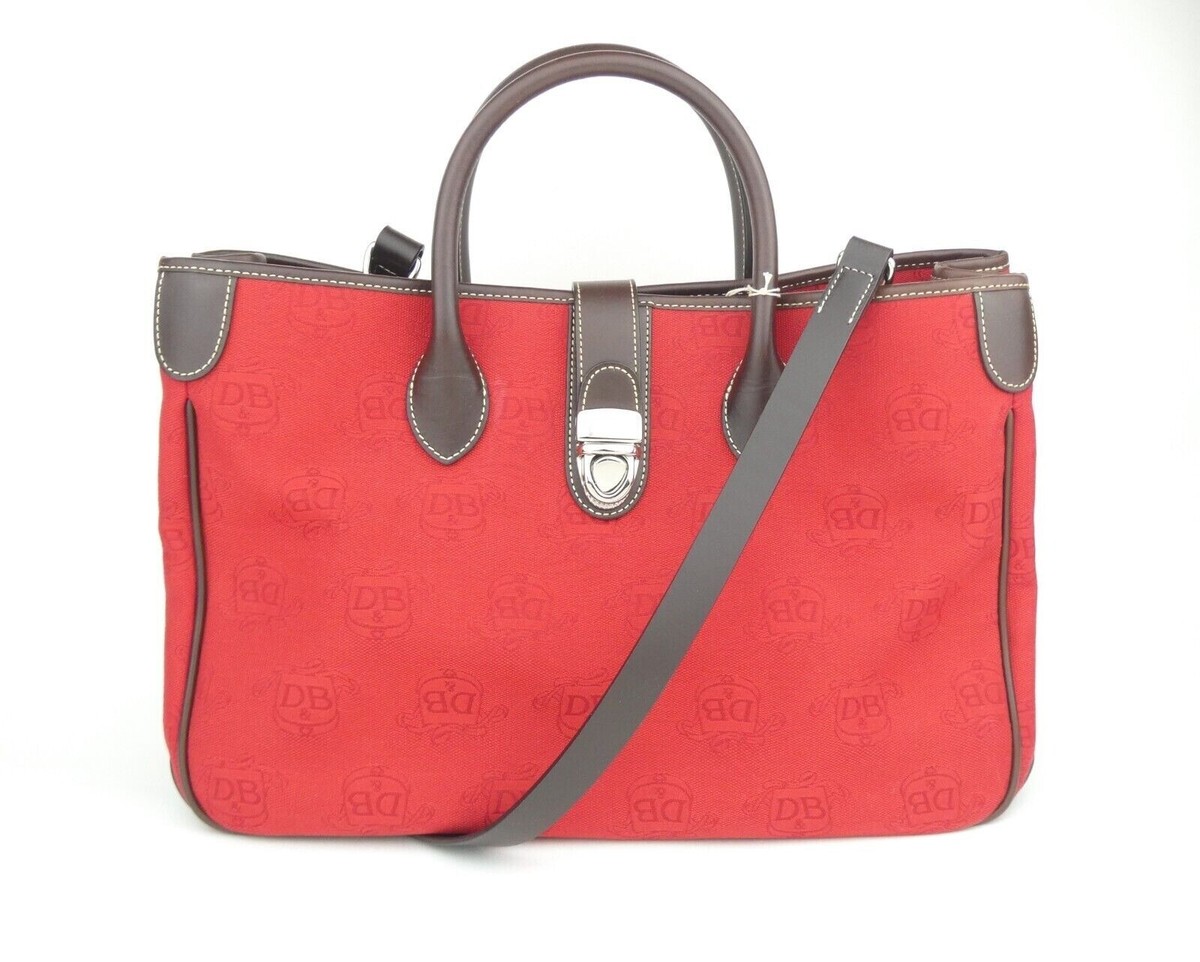 Dooney Bourke Red Donegal Crest Double Handle Tote w