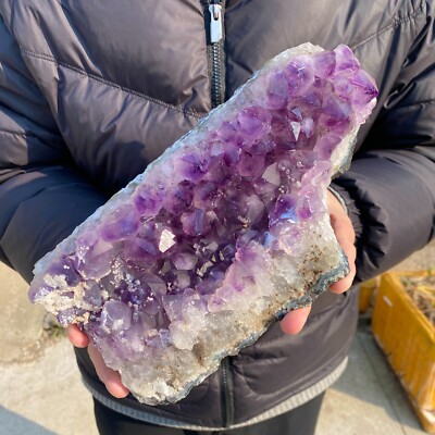 8.7lb Natural Amethyst geode quartz cluster crystal specimen Healing