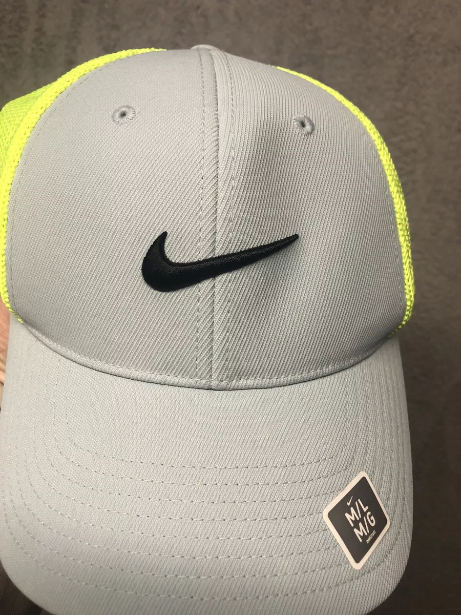 NIKE GOLF HAT RZN VRS GRAY &amp; YELLOW FLEX MESH | eBay