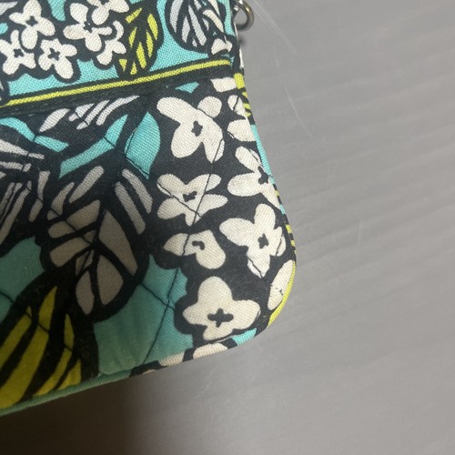 Vera Bradley Iconic Mint Flowers Accordion Wristlet Wallet Blue Green Floral - Picture 3 of 8