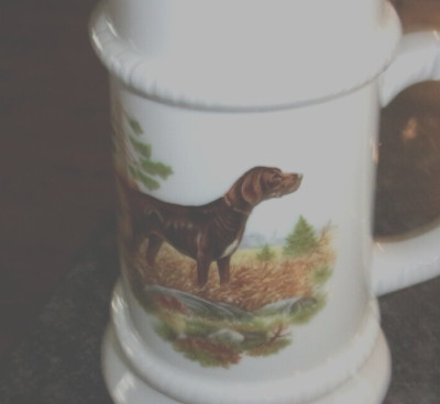BAVARIA SCHUMANN GERMANY STEIN - HUNTING DOG COLLECTION - VIZSLA/LABRADOR - RARE
