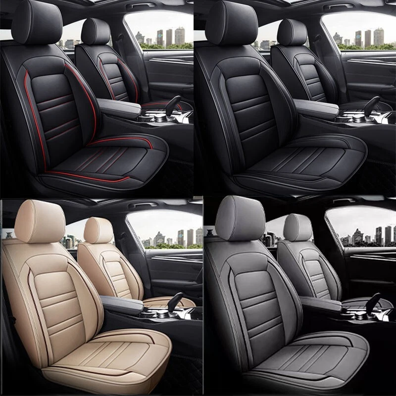 Juego completo de cojines protectores de cuero de 5 asientos delanteros traseros para Jeep Foto 2 de 4