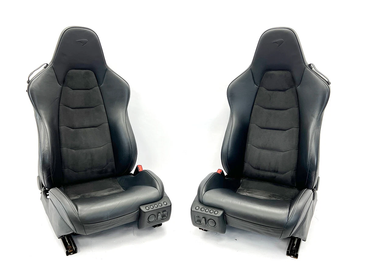 GENUINE MCLAREN 675LT 650S ELECTRIC COMFORT SEATS IN BLACK ALCANTARA LEATHER