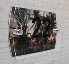 Tropical Tree House Number Plaque Glass Effect Sign Door Plate Name Wall Display