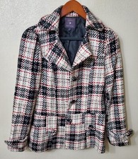 Forever Twentyone White Red Blazer Button Up Coat Large