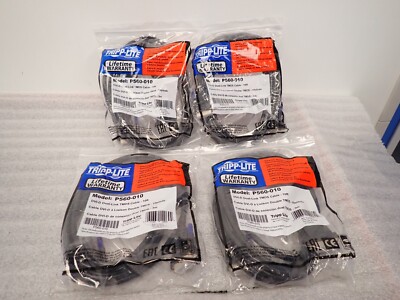 Lot of (4) Tripp-Lite P560-010 DVI-D Dual-Link TMDS Cable, 10 