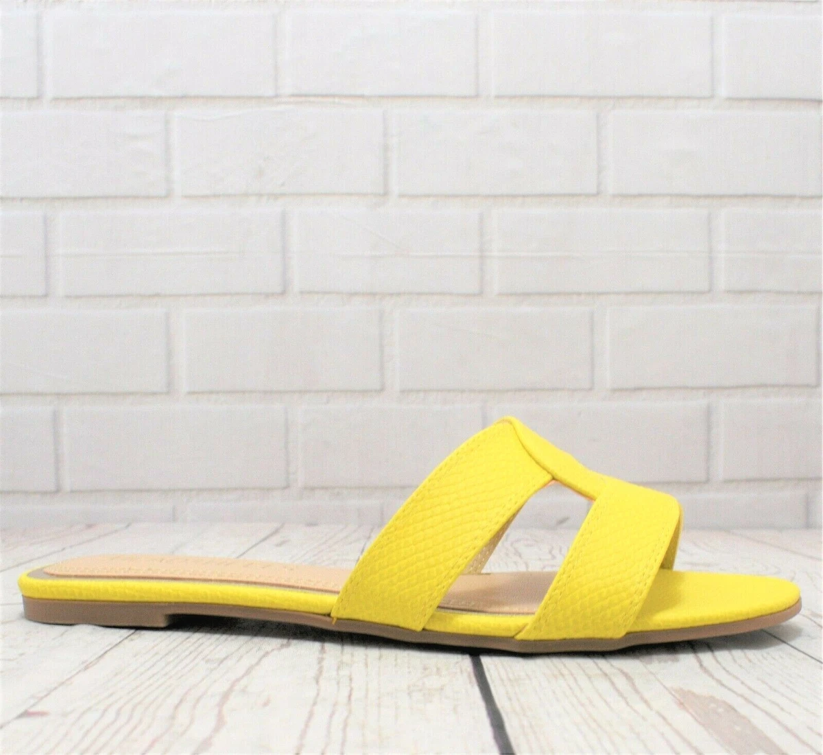 Womens Head over Heels Lucien Yellow Low Heel Heel Slip On Sandals