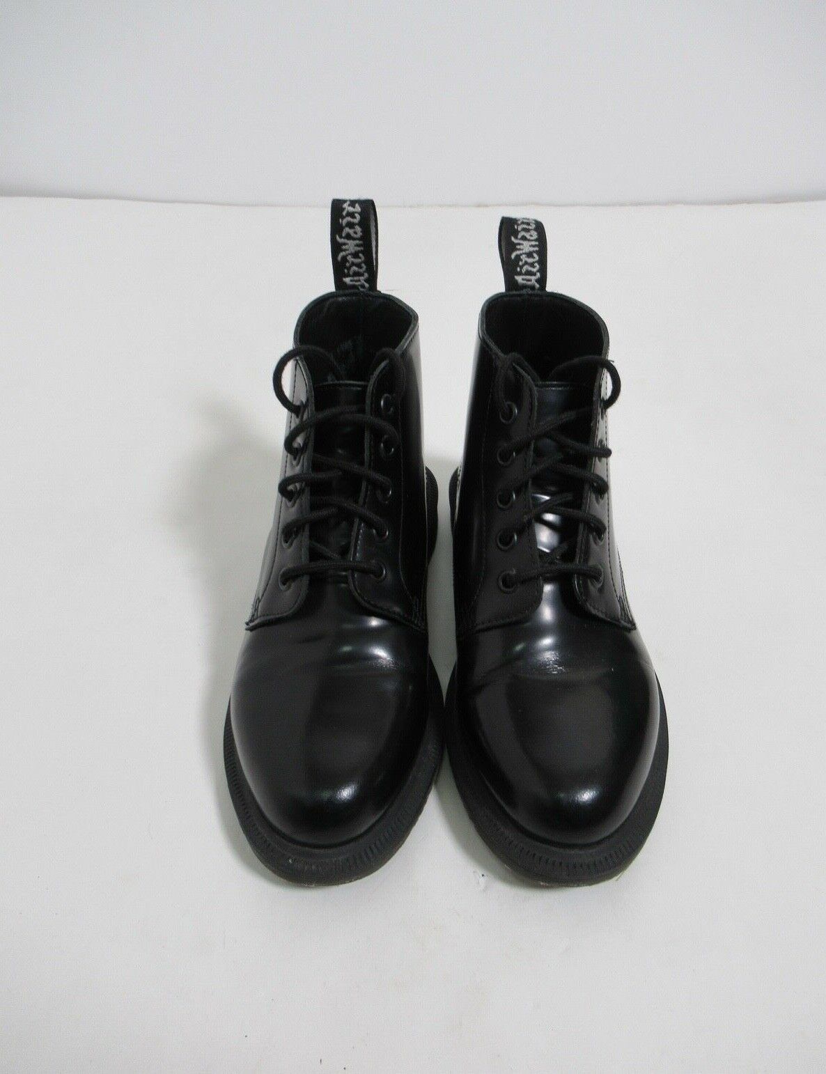 Dr Martens Emmeline Smooth Leather Up Ankle Boots Black Polished 5 US | eBay