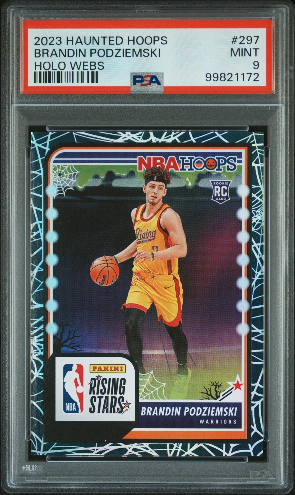 2023 PANINI HAUNTED HOOPS HOLO WEBS #297 BRANDIN PODZIEMSKI ROOKIE RC PSA 9