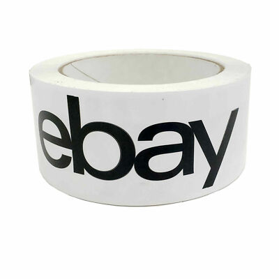 2 Rolls 2'' x 75 yards Black - White LOGO eBay Branded Packing Tape