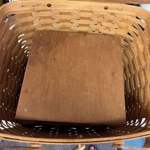 Longaberger 1986 canasta de picnic grande retirada con asas elevadoras bisagras de cuero - Imagen 5 de 12