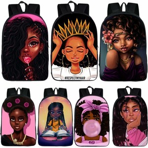 afro girl backpack