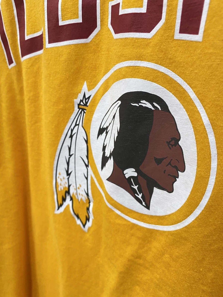NFL Team Apparel Men s Yellow Washington Redskins Logo T Shirt