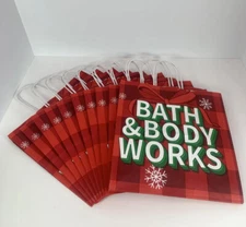 Lot of 10 Bath & Body Works Empty Holiday Paper Bags Large Brand New 10” X 10”