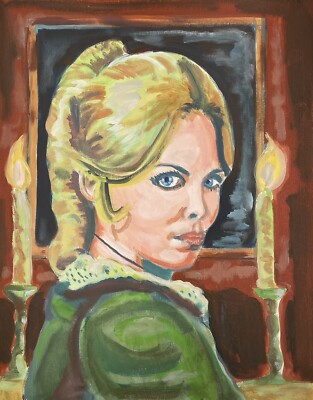 Dark Shadows Angelique Lara Parker TV Show  Pop Art Painting 16x20 Canvas OOAK