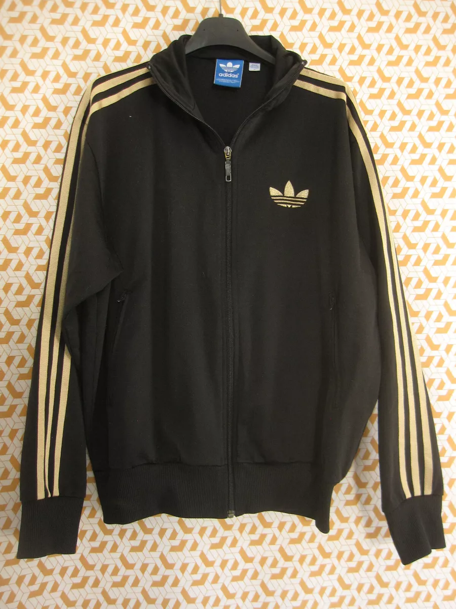 Veste Adidas Originals Noir et Or Jacket Homme vintage Homme Tracksuit - S