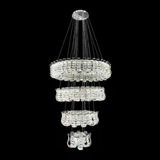 Luxury 4-Tier Chrome Crystal LED Chandelier