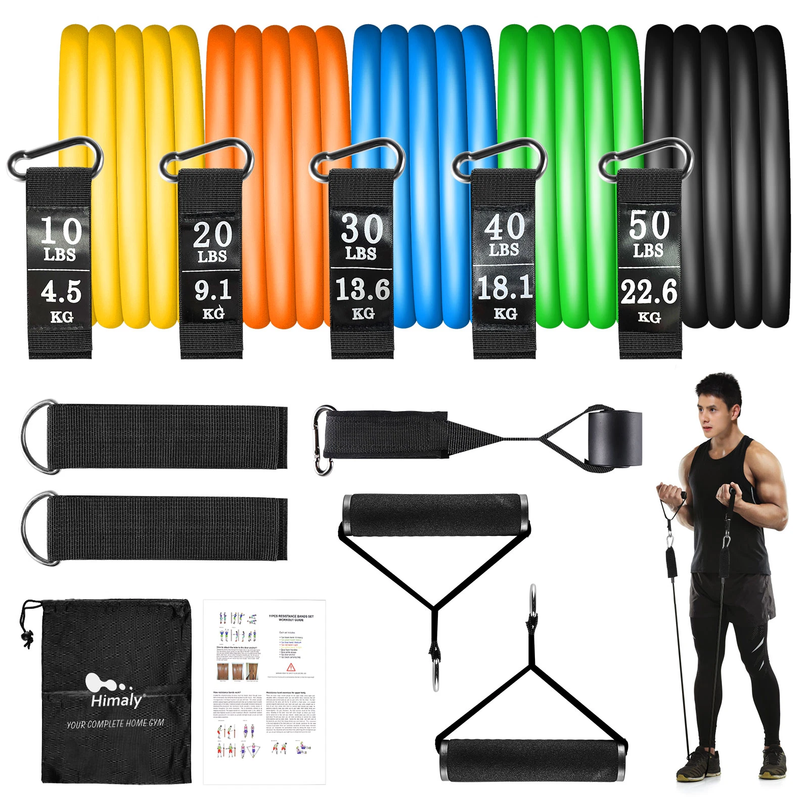 11PC Heavy Duty 150lbs Resistance Bands Set W/ Handles for Men Women Home Gym
Opens in a new window