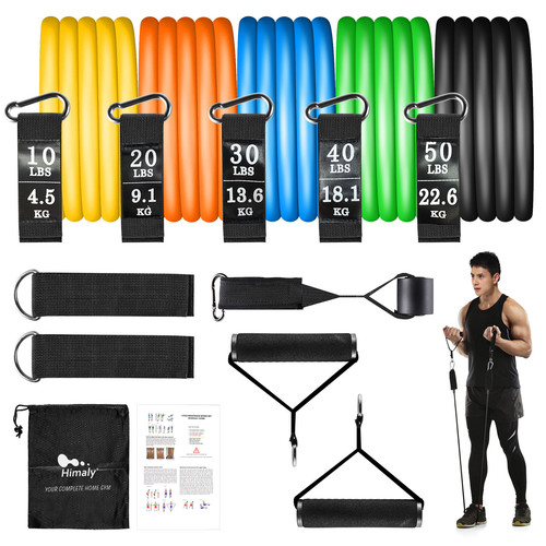 11PC Heavy Duty 150lbs Resistance Bands Set w/Handles for Men Women…