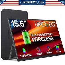 UPERFECT Wireless Portable Monitor with Battery 8000mAh, 15.6" 1080P FHD Ultra A