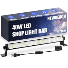 40W LED Shop Lights, 4800LM 6500K Shop Light Bar with 6.6Ft Cord/Plug/Switch, Da