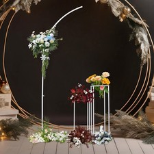Ballon Arch Stand And 2 Wedding Flower Stands, Arch Backdrop Stand For Parties