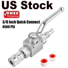 Stainless Steel High Pressure Washer Ball Valve Kit for Power Washer Hose 3/8 In