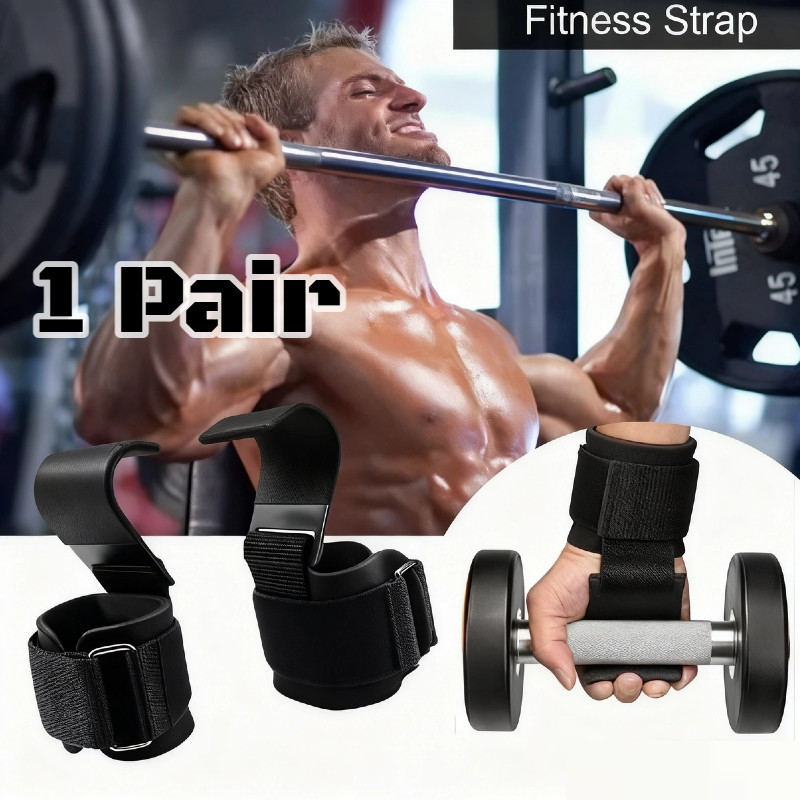 2Pcs Weight Lifting Wrist Hooks Lifting Straps Wrist Wraps Lifting Hook Gym US