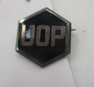 Vtg RARE Honeywell UOP Universal Oil Products Sterling Silver Logo Pin Hexagon