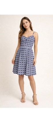 J.Crew Factory Floral Sunburst Spaghetti Strap Dress Size 12 Summer Festival