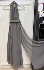 White by Vera Wang Gray Halter Gown | Formal Prom Dress | Size 6
