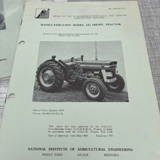 Massey Ferguson Model 135/Diesel Tractor NIAE  -15 page Test Report 1965
