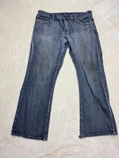 Flypaper Jeans Mens 38 Blue Denim Pants Whiskering Distressed Cross 38X30