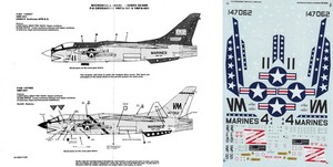 MICROSCALE DECALS 1/48 F-8D/K Crusader VMF-321 VMF(AW)-451 Warlords (USMC)