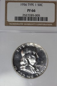 1956 TYPE 1 NGC 50C PF66 FRANKLIN HALF DOLLAR #B51838