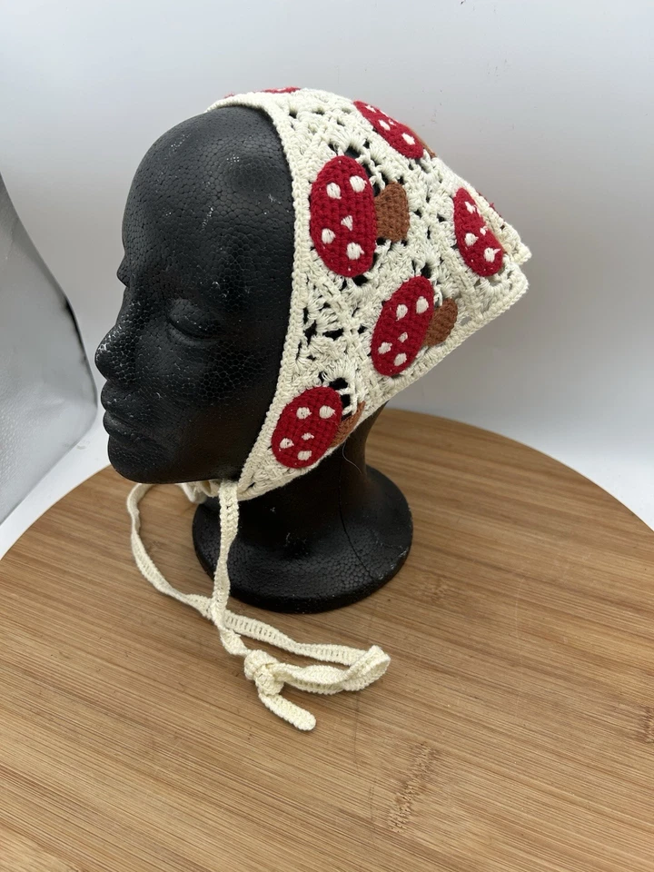 Diadema Bandana Ganchillo Setas, Hippie Triángulo Cabeza/Bufanda Pelo Psicodélica Foto 3 de 4