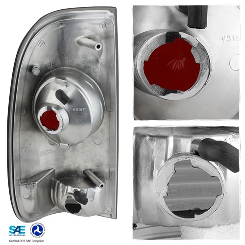 Fits 97-03 F150 99-07 F250 F350 F450 F550 SuperDuty Black Bezel Tail Lights Lamp - Picture 2 of 4