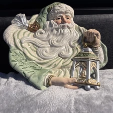 Fitz and Floyd Gregorian Santa Canape Holiday Plate Appetizer Candy Serving Dish