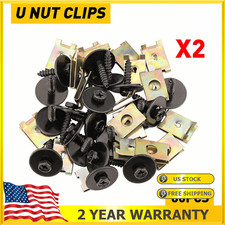 80 X Metal Car Screw Body Fender Bumper Retainer U Nut Clips Gasket Fastener Kit