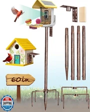 VIUBIRD Bird Feeder Pole – 60 Inch Height Bird House Pole with 1-