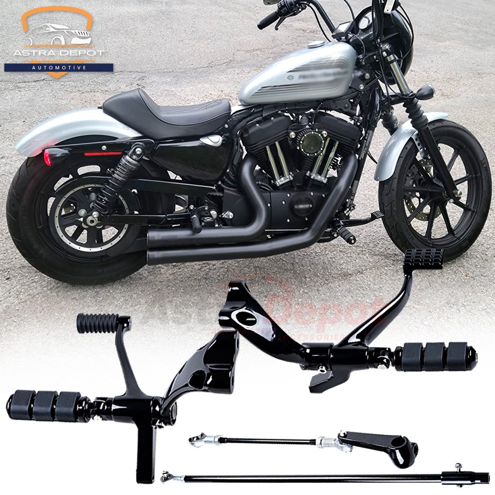 Black Forward Controls Foot Pegs Kit for For 2014-2022 Harley Sportster 883 1200